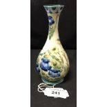 Moorcroft - The Newman Collection: c1906 McIntyre small posy vase, blue & yellow poppies on white