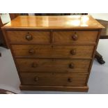 19th cent. Satin walnut 2/3 chest of drawers cock beaded drawer fronts. The whole rising off a