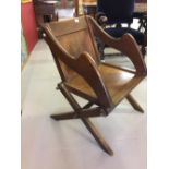 19th cent. Oak Glastonbury chair, plain form.