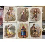 Trade Cards: c1850, A collection of 12 Victorian school merit cards/costume plates depicting the