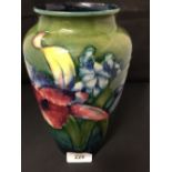 Moorcroft - The Newman Collection: c1950 Large Ovoid vase, Orchid pattern on green ground, 8½ins.