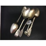 Hallmarked Silver: Tablespoons, London 1854 George W. Adams (Chawner's & Co.) 9½oz. handle with
