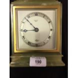 Clocks: F.W. Elliott green onyx mantel clock no:1471. Retailed by 'Mallory' of Bath. 6ins. x 2¼