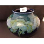 Moorcroft - The Newman Collection: c1920 Moonlight Blue ovoid squat vase signed in green 5¼ins.