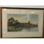 Charles Maurice 1877 watercolour 'Early Sunrise On The Stour, Christchurch, Hampshire'. Signed lower