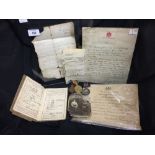 WWI Archive: Ephemera and medals including Military medal to Private James Green. 16285. 4th (
