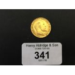 Coins: Half sovereign, George V, 1909. 4gms.
