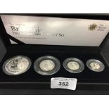 Coins: 2008 Britannia four coin silver proof set.