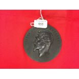 19th cent. Bois Durci circular portrait plaque of Napoleon III 4¼ins.