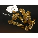 American Costume Jewellery: Napier yellow metal gate design necklace and bracelet set. Also earrings