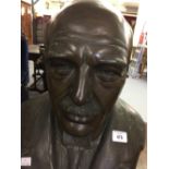 20th cent. French Bronze: Bust of Victorian/Edwardian gentleman G H Wagener, indistinct foundry