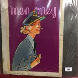Edward Sylvester Hynes, Irish 1897 - 1982: Military WW2 original artwork for the cover of "Men Only"