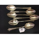 Hallmarked Silver: Dessert spoons, Albany pattern, London 1914. Francis Stebbings. 11oz.