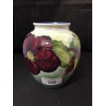 Moorcroft - The Newman Collection: c1950 Ovoid vase, Clematis pattern, 5½ins. high.