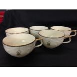 Militaria/Third Reich: Set of five coffee cups marked LAH in gilt, stamped on the base Rosenthal