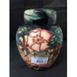 Moorcroft - The Newman Collection: c1993 Oberon patterned ginger jar, 6ins. tall.