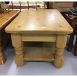 20th cent. Pine two tier coffee table. 36ins. x 19ins. x 23½ins.