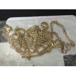 Hallmarked Gold: 9ct. Fine curb chain, 18ins. 1·7gms.