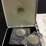 Slade Hampton and Son, limited edition set of five silver medallions, depicting the Apollo missions.