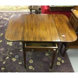 19th cent. Mahogany Pembroke table with single drawer. 29ins. x 28ins. x 20ins. closed.