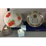 20th cent. Ceramics: Royal Worcester, 'Poppy' pattern (1990), bone china bread plate, boxed.