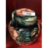 Moorcroft - The Newman Collection: c1993 Oberon patterned ginger jar, 6ins. tall.