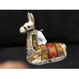 Crown Derby: Imari paperweight Llama, unboxed.