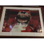 Formula One: Large limited edition Michael Schumacher Ferrari Formula One photograph. 29ins. x