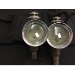 Automobilia: Early 20th cent. Germania brass and steel carriage lamps with makers mark - a pair.