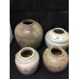 18th cent. & later Oriental ginger jars. 6ins. to 4ins. (4).