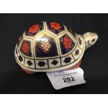 Crown Derby: Imari paperweight Yorkshire Rose Tortoise.