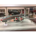 Toys: Yonezaw Japanese American Airlines DC7 tinplate N4070A with box.