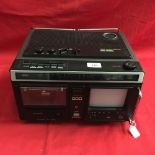 Collectors Radio/TV: Hitachi. Trimode transistor portable combination, colour TV, cassette recorder,