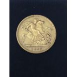 Gold Coins: Victoria half sovereign, veiled head 1897.