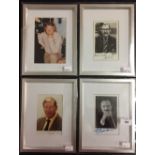 Autographs: Richard Brandon, Alan Whicker, Peter Bowles, and Sandy Gall. All to photographs.