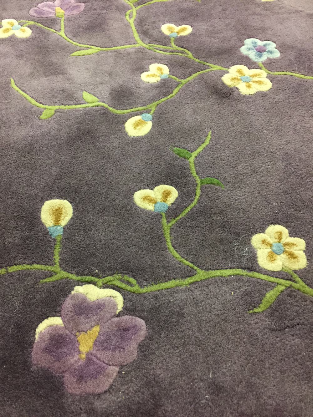 20th cent. Julian Collection Chinese Purple ground, hand knotted washed carpet. Floral design in - Image 2 of 2