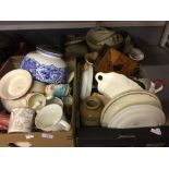 Edwardian and Later Ceramics: Includes Everhot 'H' teapot, sugars (2), bowls, Bristol pottery,