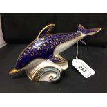 Crown Derby: Imari paperweight Dolphin LI.