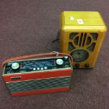 Collectors Radios: A Robert R600 (Red faux leather), and a 'Steepletone' radio, model NR 881C, in