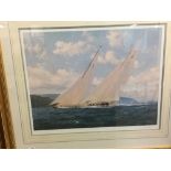 Prints: J. Stevens Dews sailing "J Class Race around the Needles I.O.W." signed lower right in