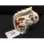 Crown Derby: Imari paperweight Squirrel LV.