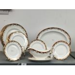 20th cent. Ceramics: Dinner ware, Royal Doulton "Winthrop" 6 place, includes dinner, side & bread