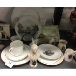 Late 19th/early 20th cent. Ceramics - Melksham Interest: Goss crested china, jugs, ewer, model of