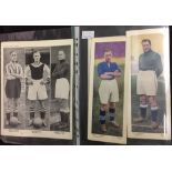 Sports - Football Trade Cards 1930s: An Album containing photo trade cards featuring famous