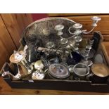 20th cent. Plated Ware: (E.P.N.S, pewter Britannia metal) teapots, sugar bowls, milk jug,