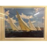 Prints: J. Stevens Dews "Sailing", "J Class race around the Isle of Wight" Ltd Ed 258/350, signed