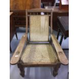 20th cent. Beech seated reclining chair.