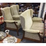 Joyson Holland of High Wycombe three piece cottage upholstered, in beige hues, suite consisting: 2