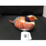 Crown Derby: Imari paperweight Pheasant L.