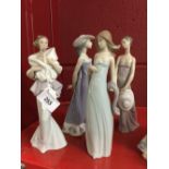 20th cent. LLadro: Figures, 5598 'Girl with Bonnet', 0594 'Lady with Stool', A78 'Young Girl with